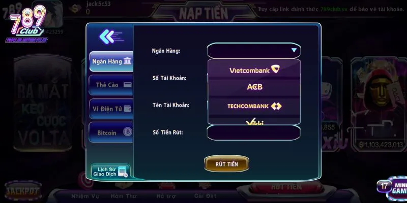 Các bước thực hiện rút tiền 789Club chi tiết