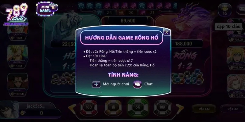 Hiểu rõ luật chơi Rồng Hổ 789Club